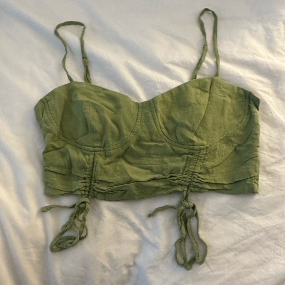 Garage Green Ruched Camisole Top